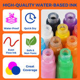 10 Colors Ink Refills Replacement Set for ClickLink Acrylic Markers - Funto